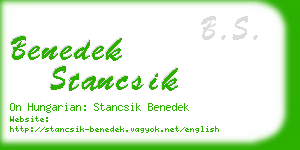 benedek stancsik business card